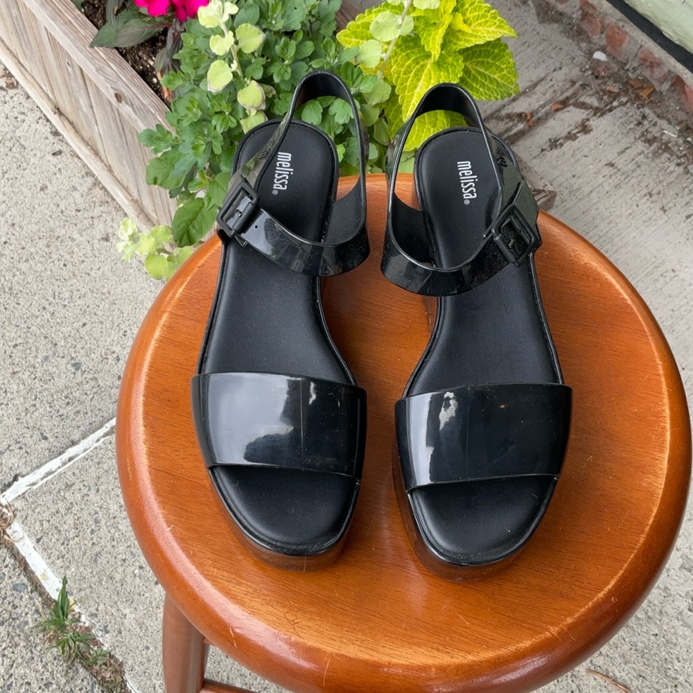Melissa Glossy Black Women's Sandals